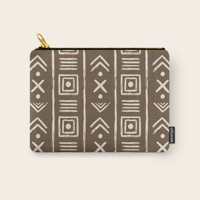 Tribal Coffee Liqueur Pattern Carry All Pouch Gallery Image 1
