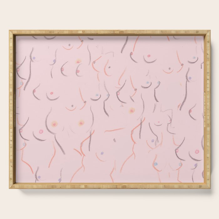 Breasts in Millennial Pink Serving Tray Gallery Image 1
