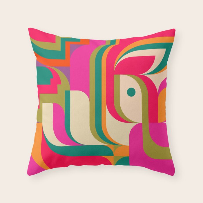 Pinky Girl Throw Pillow Gallery Image 1