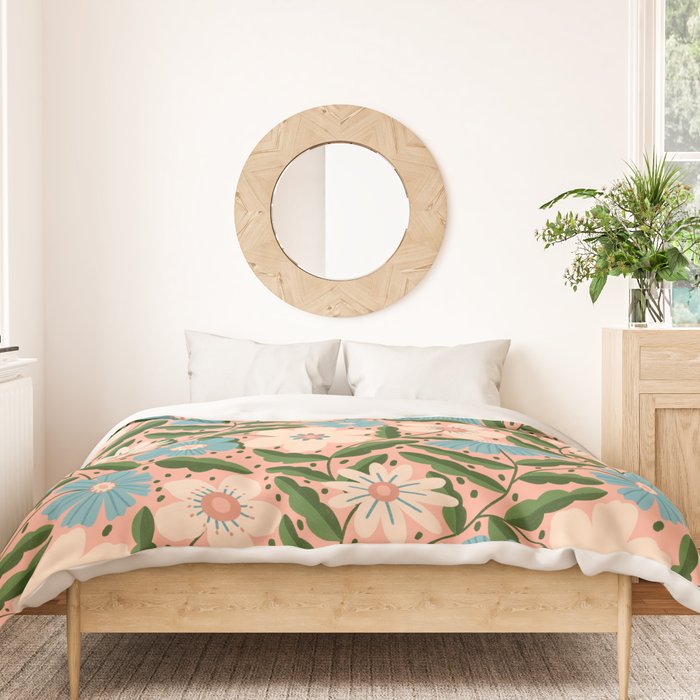Flower Garden - Peach  Duvet Cover Gallery Image 3