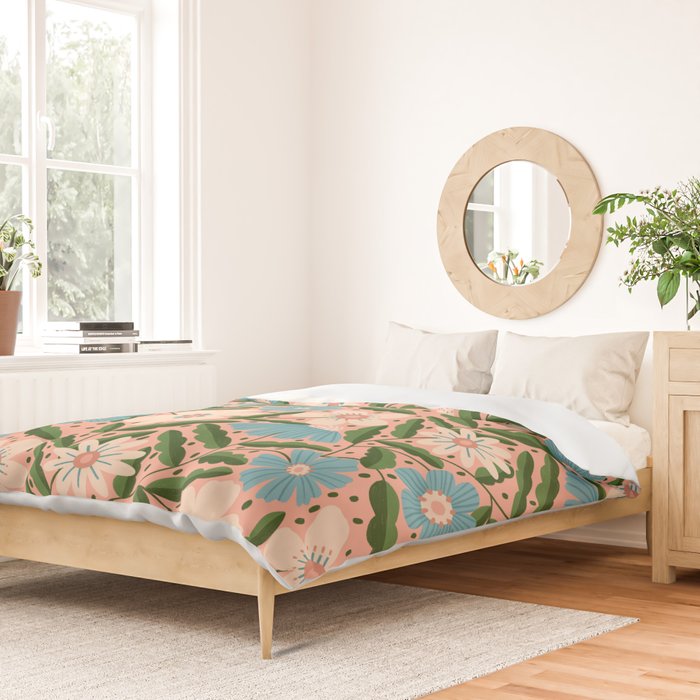 Flower Garden - Peach  Duvet Cover Gallery Image 2