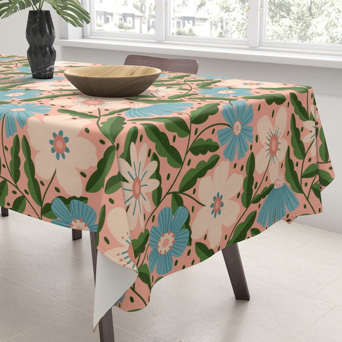 Flower Garden - Peach  Tablecloth Gallery Image 3