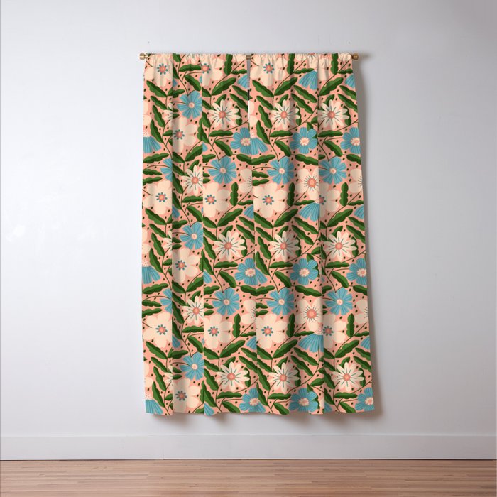 Flower Garden - Peach  Window Curtain Gallery Image 3