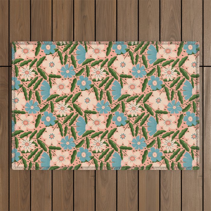 Flower Garden - Peach  Outdoor Rug Gallery Image 1