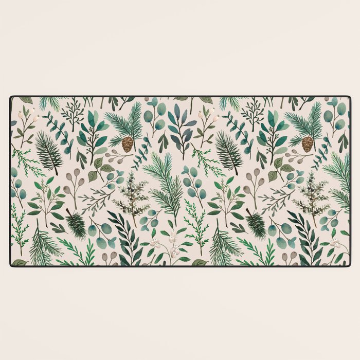 Winter Eucalyptus and Berry Pattern Desk Mat Gallery Image 3