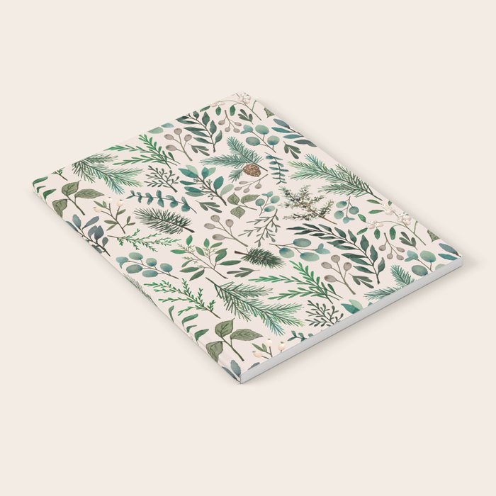 Winter Eucalyptus and Berry Pattern Notebook Gallery Image 2