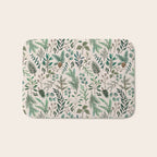 Winter Eucalyptus and Berry Pattern Bath Mat Gallery Image 1
