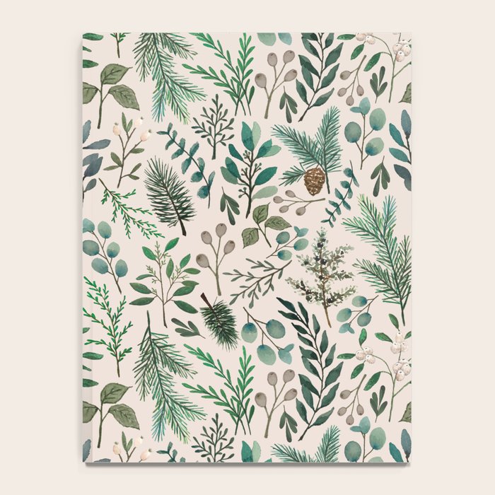 Winter Eucalyptus and Berry Pattern Notebook Gallery Image 4