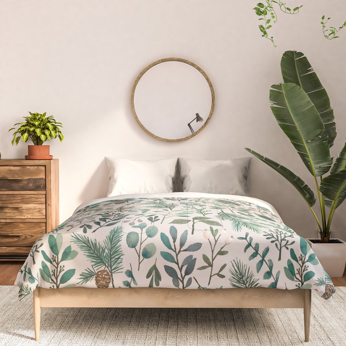 Winter Eucalyptus and Berry Pattern Comforter Gallery Image 3