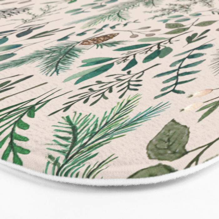 Winter Eucalyptus and Berry Pattern Bath Mat Gallery Image 3