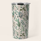 Winter Eucalyptus and Berry Pattern Travel Mug Gallery Image 1