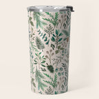 Winter Eucalyptus and Berry Pattern Travel Mug Gallery Image 2