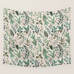 Winter Eucalyptus and Berry Pattern Wall Tapestry Gallery Image 4