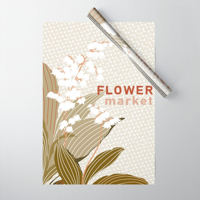 Flowers market: lily of the valley earthy toned Wrapping Paper Gallery Image 1