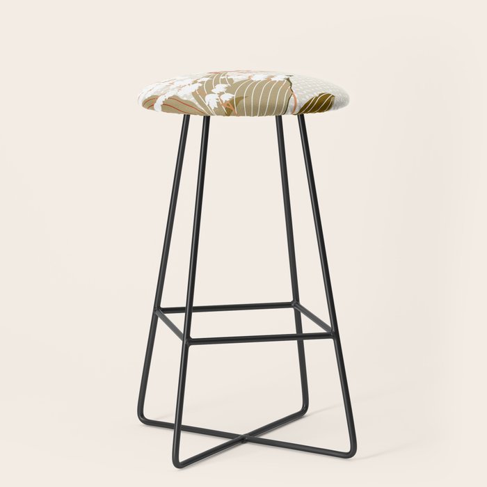 Flowers market: lily of the valley earthy toned Stool Gallery Image 1