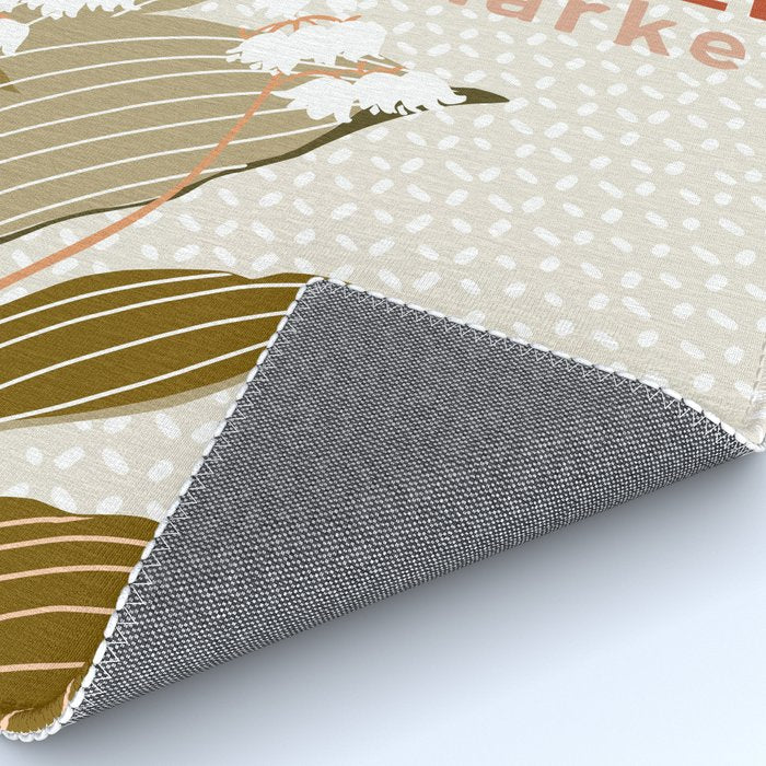 Flowers market: lily of the valley earthy toned Rug Gallery Image 4