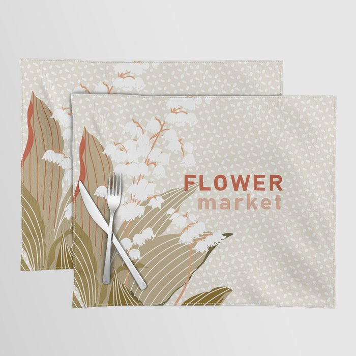 Flowers market: lily of the valley earthy toned Placemat Gallery Image 1