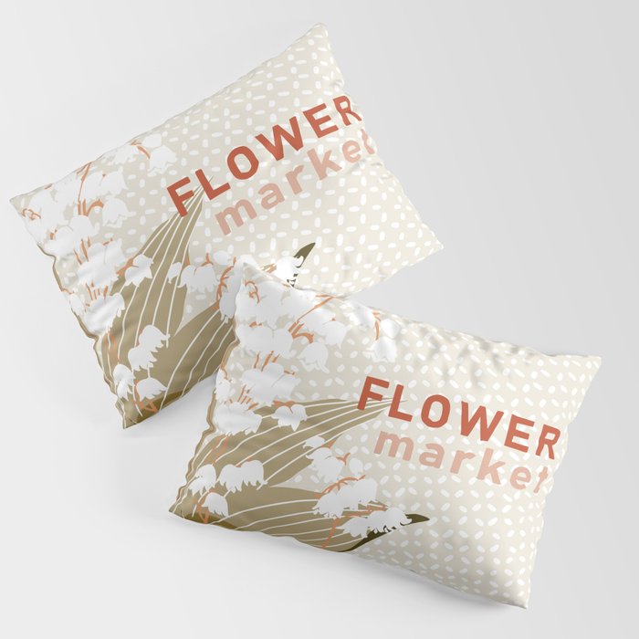 Flowers market: lily of the valley earthy toned Pillow Sham Gallery Image 1