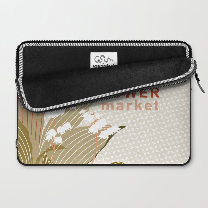 Flowers market: lily of the valley earthy toned Laptop Sleeve Gallery Image 2
