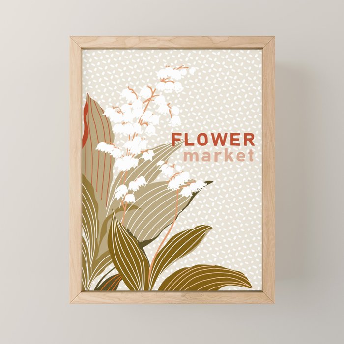 Flowers market: lily of the valley earthy toned Mini Art Print Gallery Image 1