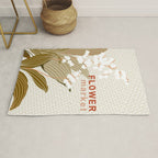 Flowers market: lily of the valley earthy toned Rug Gallery Image 1