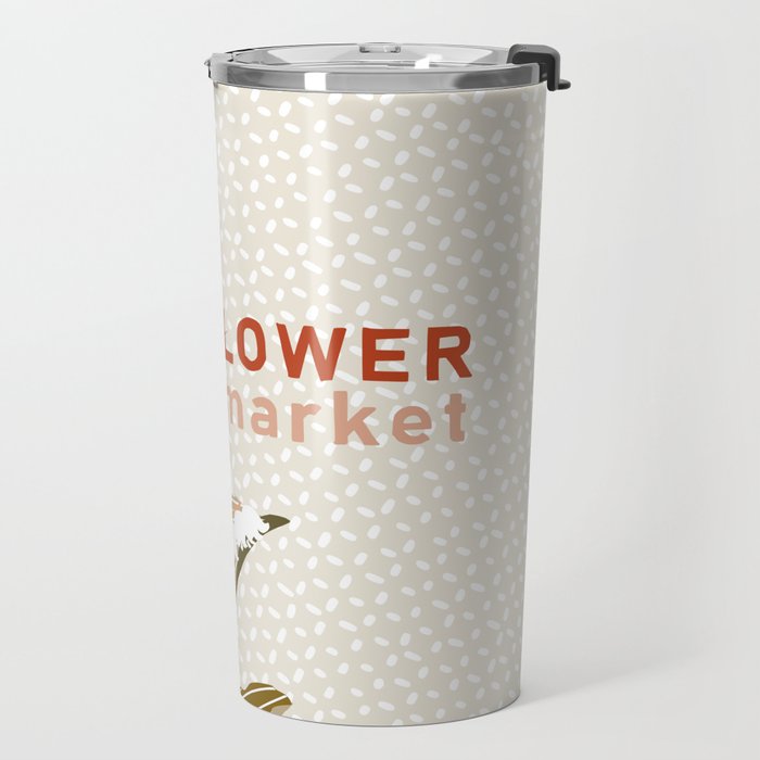 Flowers market: lily of the valley earthy toned Travel Mug Gallery Image 2