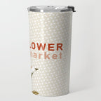 Flowers market: lily of the valley earthy toned Travel Mug Gallery Image 2