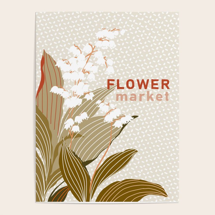 Flowers market: lily of the valley earthy toned Poster Gallery Image 1