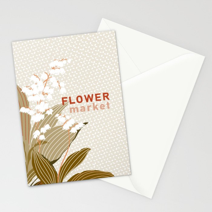 Flowers market: lily of the valley earthy toned Stationery Card Gallery Image 2