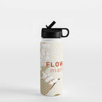 Flowers market: lily of the valley earthy toned Water Bottle Gallery Image 1