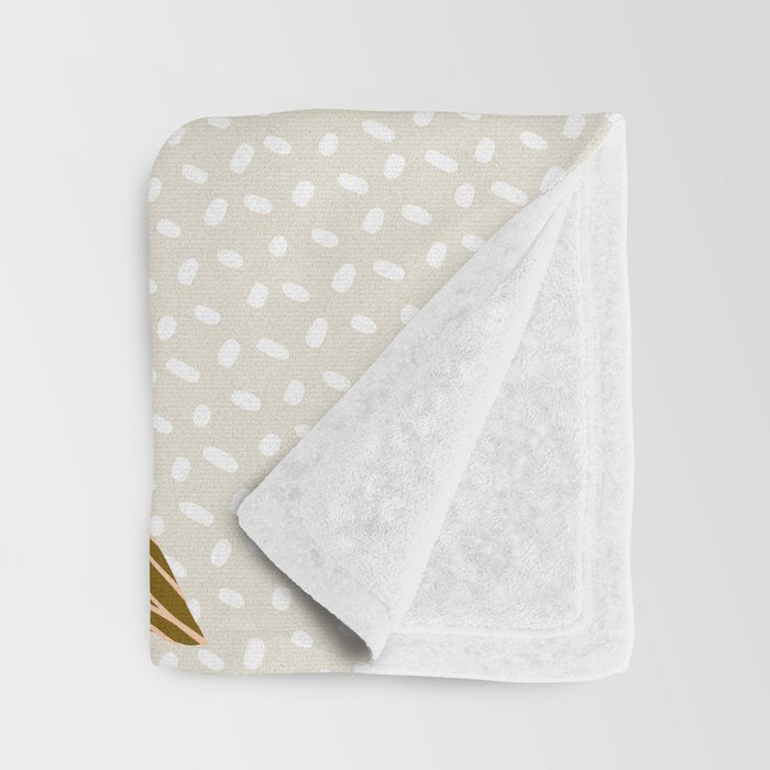 Flowers market: lily of the valley earthy toned Throw Blanket Gallery Image 3