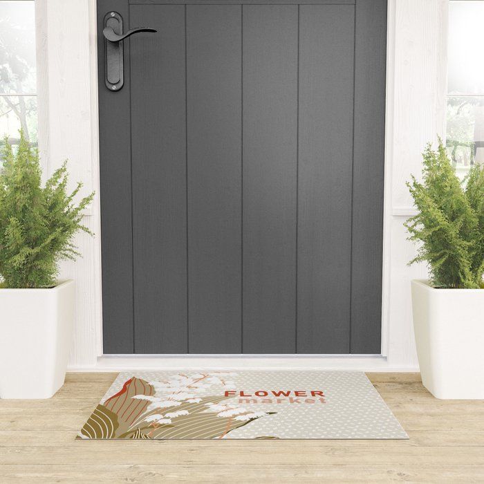 Flowers market: lily of the valley earthy toned Welcome Mat Gallery Image 3