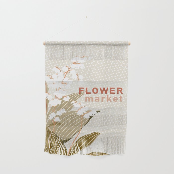 Flowers market: lily of the valley earthy toned Wall Hanging Gallery Image 1