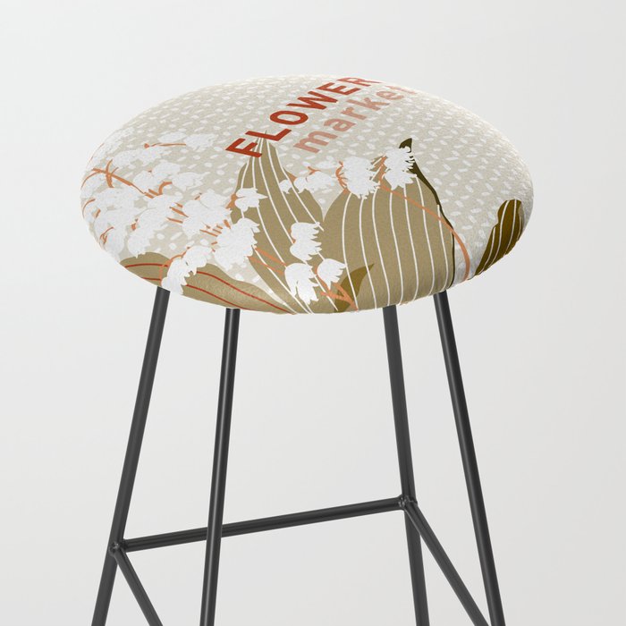 Flowers market: lily of the valley earthy toned Stool Gallery Image 2