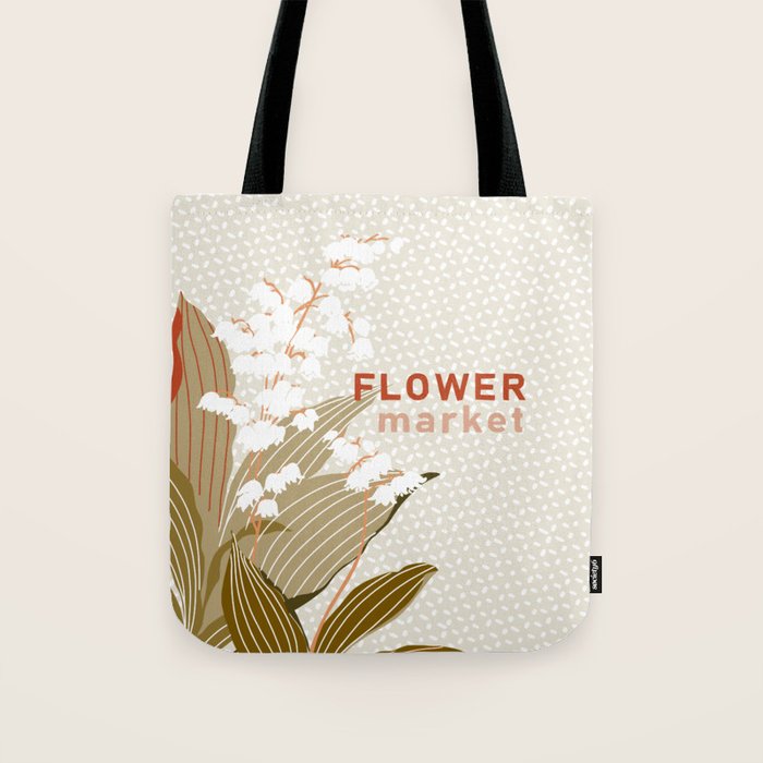 Flowers market: lily of the valley earthy toned Tote Bag Gallery Image 1