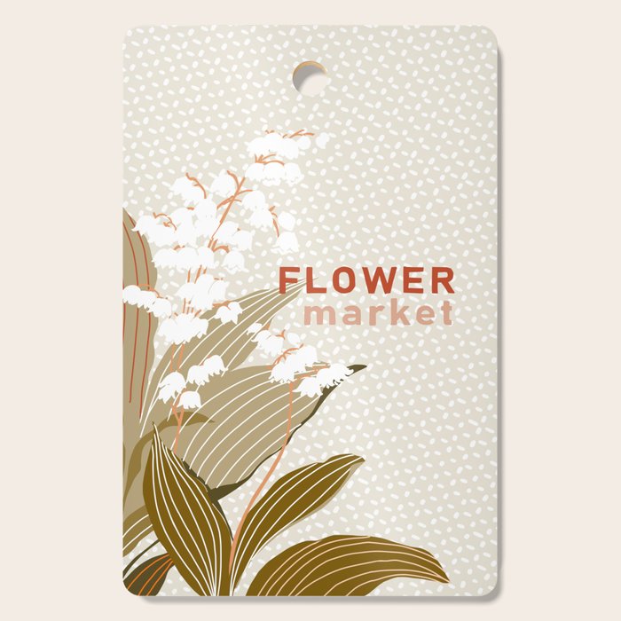Flowers market: lily of the valley earthy toned Cutting Board Gallery Image 1