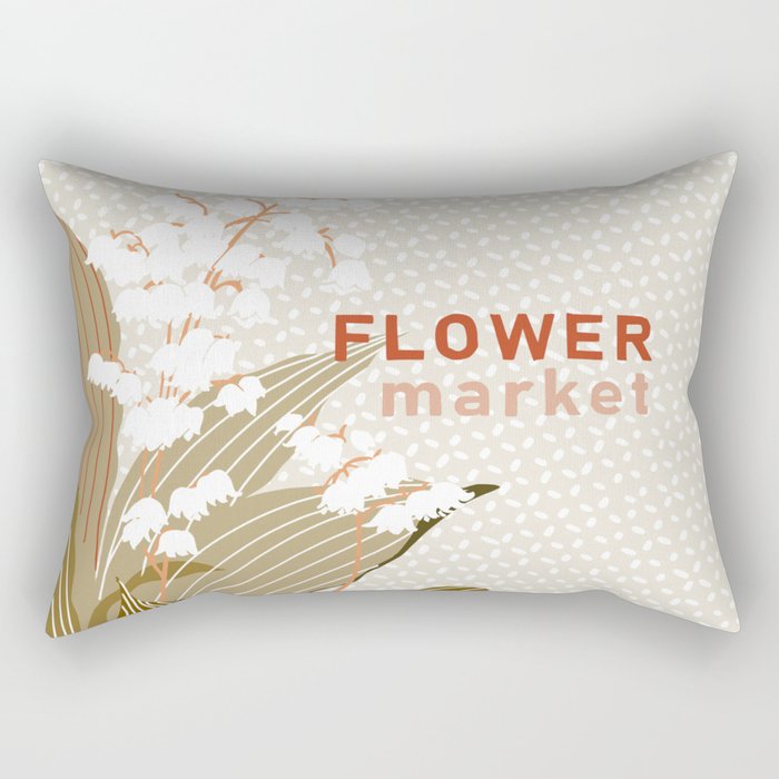 Flowers market: lily of the valley earthy toned Rectangular Pillow Gallery Image 2