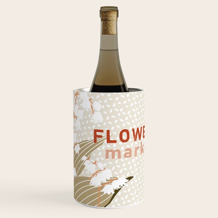 Flowers market: lily of the valley earthy toned Wine Chiller Gallery Image 1