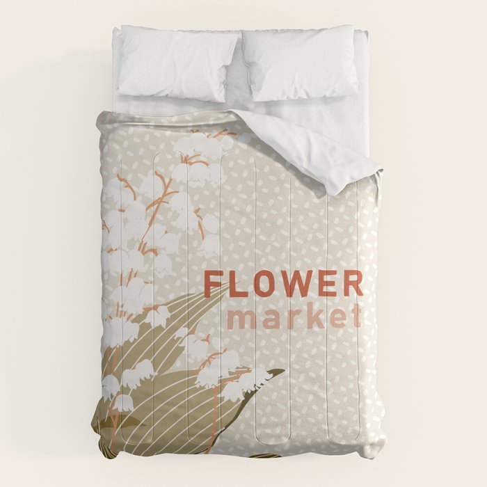 Flowers market: lily of the valley earthy toned Comforter Gallery Image 6
