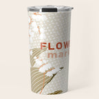 Flowers market: lily of the valley earthy toned Travel Mug Gallery Image 1
