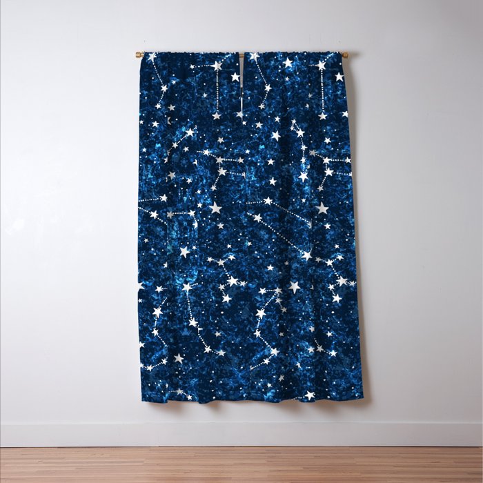 Starry Night Sky Cosmic Constellations Window Curtain Gallery Image 3