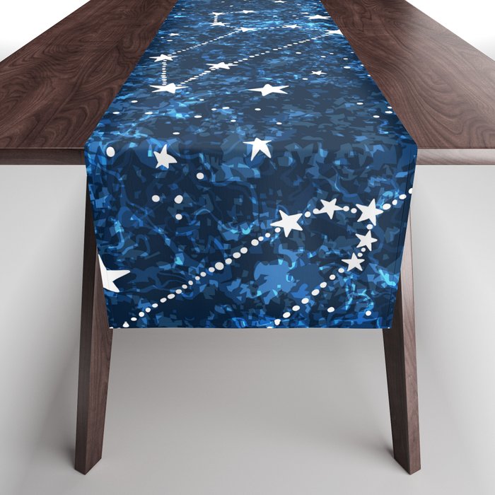 Starry Night Sky Cosmic Constellations Table Runner Gallery Image 1