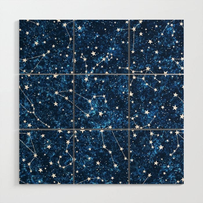Starry Night Sky Cosmic Constellations Wood Wall Art Gallery Image 1