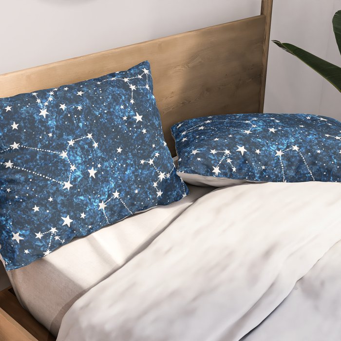 Starry Night Sky Cosmic Constellations Pillow Sham Gallery Image 2