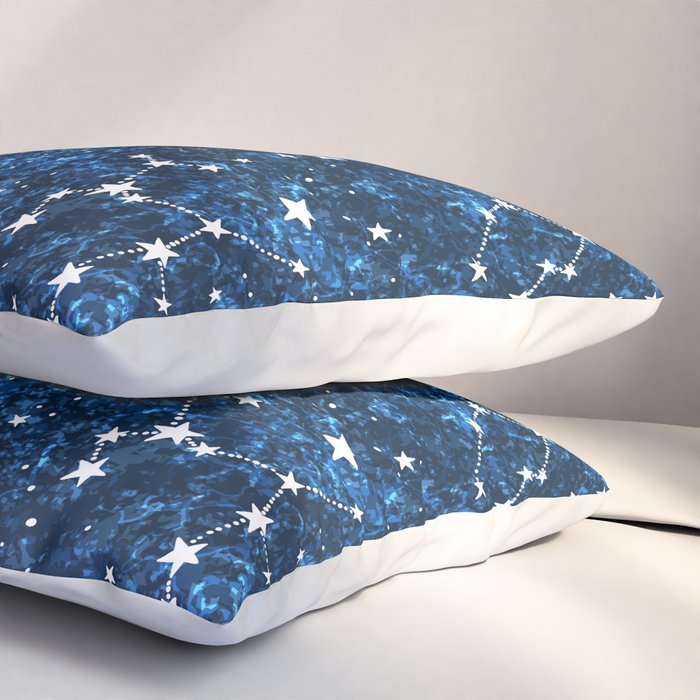 Starry Night Sky Cosmic Constellations Pillow Sham Gallery Image 3