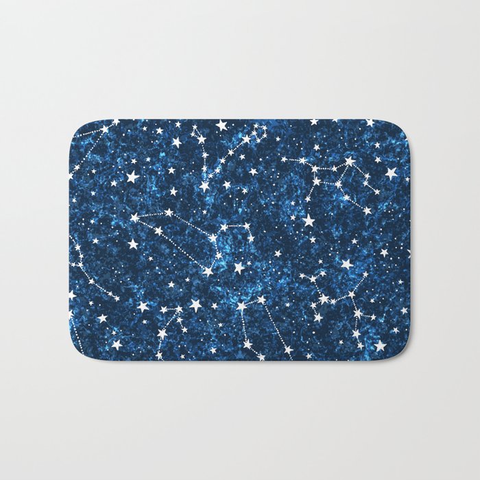 Starry Night Sky Cosmic Constellations Bath Mat Gallery Image 1