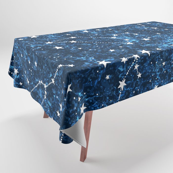 Starry Night Sky Cosmic Constellations Tablecloth Gallery Image 1