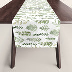 Watercolor leaves Table Runner Gallery Image 1