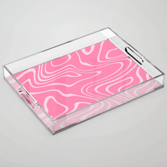 Pink Abstract Swirl Pattern Acrylic Tray Gallery Image 1