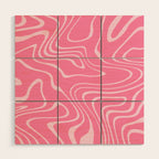 Pink Abstract Swirl Pattern Wood Wall Art Gallery Image 1